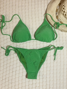Bikini Triangolo e slip laccetto Verde Fluo Visionary Dose Effek TAGLIA S , LG