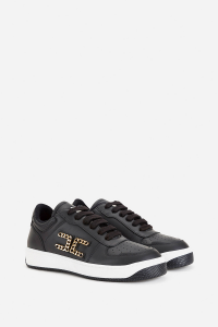 Elisabetta Franchi Leather Sneakers with Maxi Logo