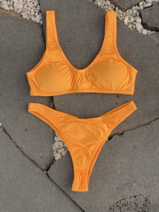 Bikini Top e slip fianco Americano fisso Visionary dose Arancio Effek