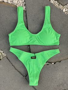 Bikini Top e slip fianco Americano fisso Visionary dose Verde Fluo Effek Taglia LG