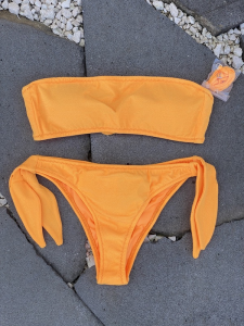 Bikini Fascia e slip Brasiliano regolabile Arancio Visionary dose Effek TAGLIA S, M , L
