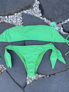 Bikini Fascia e slip Brasiliano regolabile Verde Fluo Visionary dose Effek Taglia LG