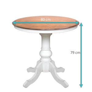 Table basse ronde diamètre 80 cm bicolore blanc