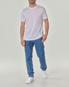 T-shirt bianca mezza manica in pima cotton