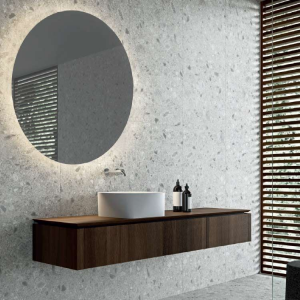 Bathroom furniture  in Rovere Termocotto finish Puro Milldue