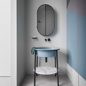 Armoire toilette miroir design rond 75-90 cm, round box CATINI, Cielo