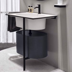 Washbasin with black structure and siphon, Gaiainterni