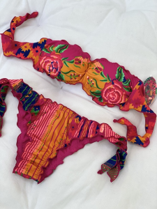 Bikini fascia e slip nodi brasiliano regolabile Frou Frou Burning Effek