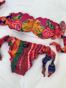 Bikini fascia e slip nodi brasiliano regolabile Frou Frou Burning Effek