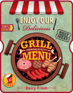 Placca metallo 70x55  grill menu
