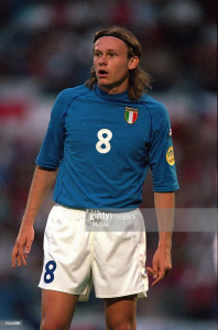 2000 Italia Maglia Kappa Match Worn Under21 Euro 2000 #8 Baronio L