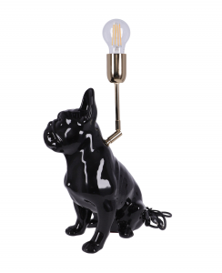 Lampada bouledogue nero 34 cm