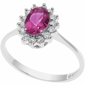 Anello Comete topazio rosa e diamanti ANB2593