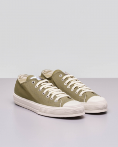 Sneakers verdi militare in tela di cotone