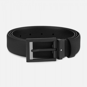 Cintura Montblanc Extreme in pelle colore nero e fibbia in PVD nero opaco