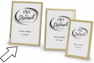 Disraeli Portafoto In Metallo Con Cornice Dorata 15,5X1,5Xh20,5 Cm