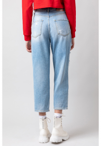 Jeans con applicazione logato gaelle paris 