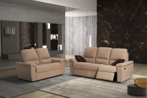 Composizione 3+2 - divano 3 posti a 2 relax + divano 2 posti fisso - rivestimento Aquaclean beige