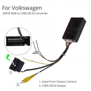 Can-Bus adattatore per convertire il video da RGB a AV per retrocamere originali Volkswagen con autoradio Android aftermarket