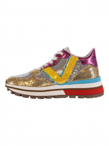  Emanuelle Vee Sneakers Tessuto Paillettes Gold