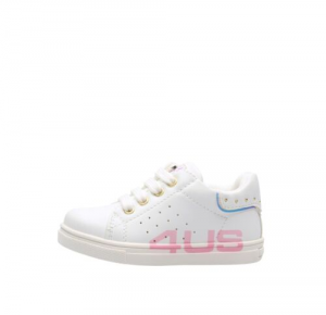 4US PACIOTTI Sneaker Bianco in Ecopelle Stringata con Zip laterale PE22
