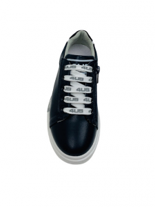 4US PACIOTTI Sneaker Blu in Ecopelle Stringata con Zip laterale PE22