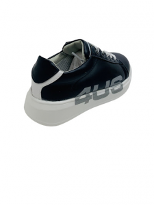 4US PACIOTTI Sneaker Blu in Ecopelle Stringata con Zip laterale PE22