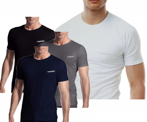T-Shirt uomo 3 pezzi, maglietta intima manica corta girocollo Cotone DIADORA 900