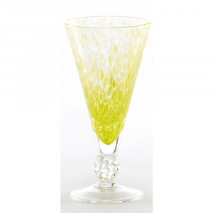 Glass blown Ice cream cup Grit Yellow Transparent (6pcs) 