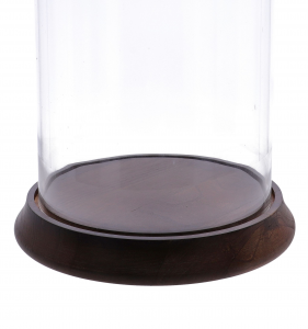 Campana vetro con base legno