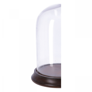 Campana  vetro c/base legno med