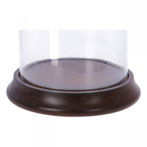 Campana  vetro c/base legno med