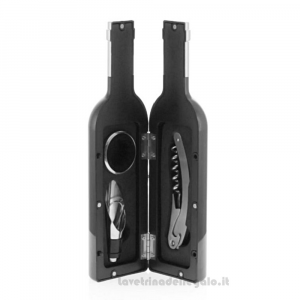 Set vino a forma di bottiglia con chiusura magnetica 6.4x24 cm - Idea Regalo