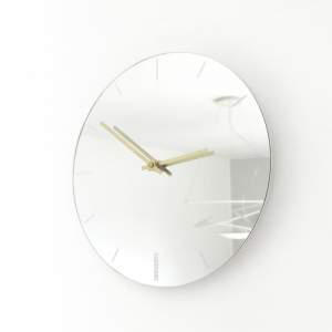 Orologio da parete rotondo Precious in acciaio verniciato a polvere effetto specchio diametro 25 cm