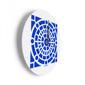 Orologio da parete blu rotondo Azulejo in acciaio verniciato a polvere diametro 25 cm