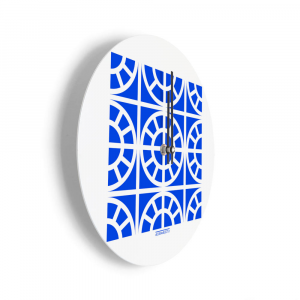 Orologio da parete blu rotondo Azulejo in acciaio verniciato a polvere diametro 25 cm