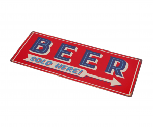 Placca metallo beer 50x20x0.05