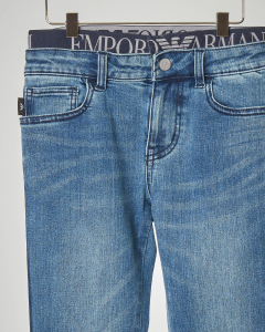 Jeans con elastico porta logo in vita 4-8 anni