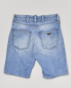 Bermuda jeans lavaggio chiaro stone washed 8-14 anni