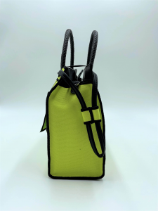 Borsa Shirley Small Bag in canvas limone REBELLE