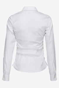Camicia Caserta bianca con ricamo sul colletto Pinko