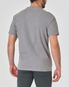 T-shirt grigia mezza manica con logo stampato in contrasto