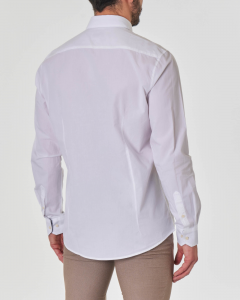 Camicia bianca button down in popeline di cotone con taschino