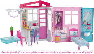 Mattel - Barbie Casa Portatile Piccola con Piscina e Accessori (Bambola Non Inclusa)