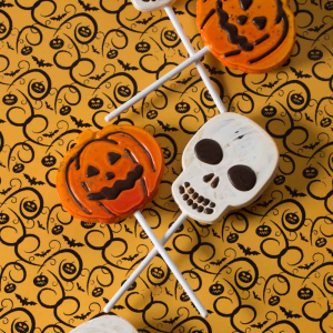 Lollipop pumpkin and skull