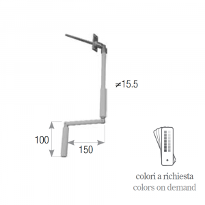 Asta snodabile 150cm marrone con snodo 45° e quadro 8mm