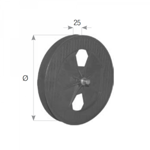 Puleggia in plastica ø 18cm con perno esterno