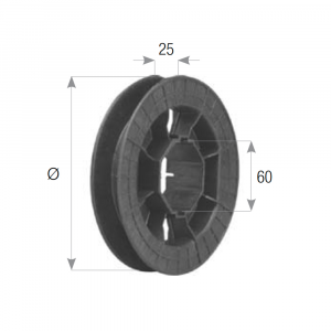 Puleggia in plastica ø 18cm passante