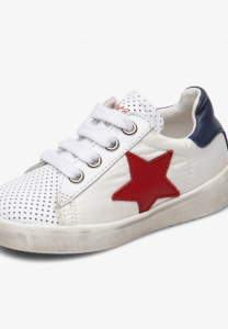 NATURINO ANNIE ZIP Sneaker con zip e patch stella, BIANCO-ROSSO-NAVY