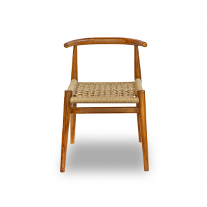 Sedia in legno di teak e intreccio tessuto beige #1320ID285